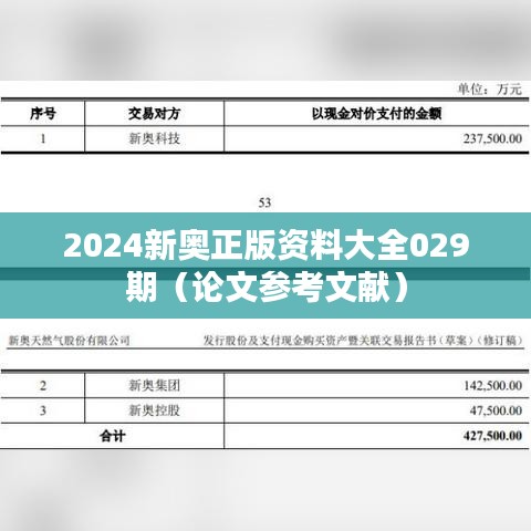 2024新奥正版资料大全029期（論文參考文獻）