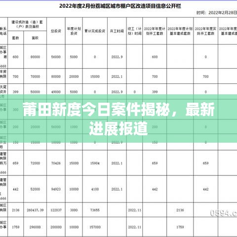 莆田新度今日案件揭秘，最新進展報道