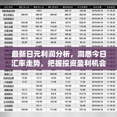 最新日元利潤分析，洞悉今日匯率走勢，把握投資盈利機會